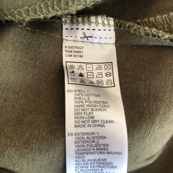 Forever 21 Army Green Shirt/Jacket Black Lace Cross Cut Out - Picture 11 of 11